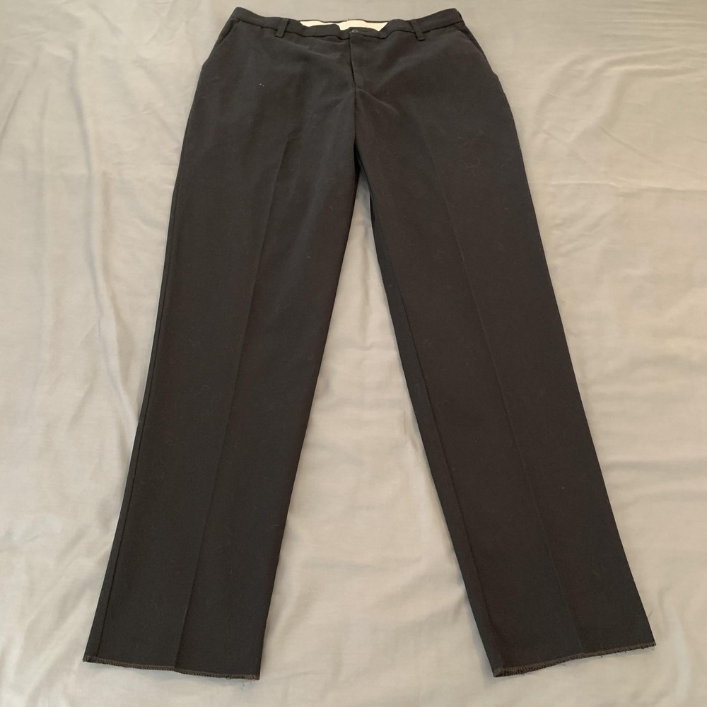 Cintas Pants Mens 32x35 Black ComfortFLEX Flat Front Workwear Uniform Dress